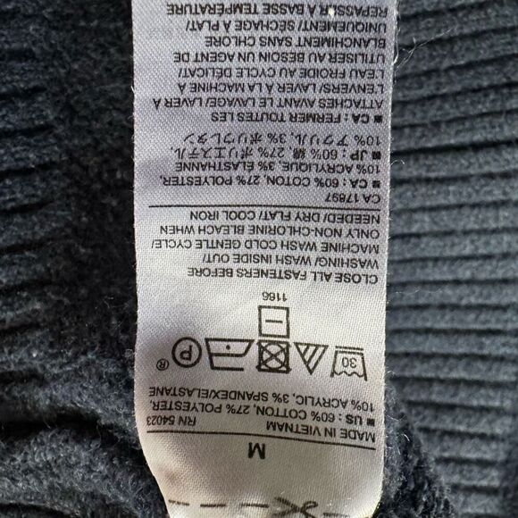 Banana Republic Blue High Neck Sweater Men’s Size Medium Cotton Blend Preppy - Picture 10 of 11